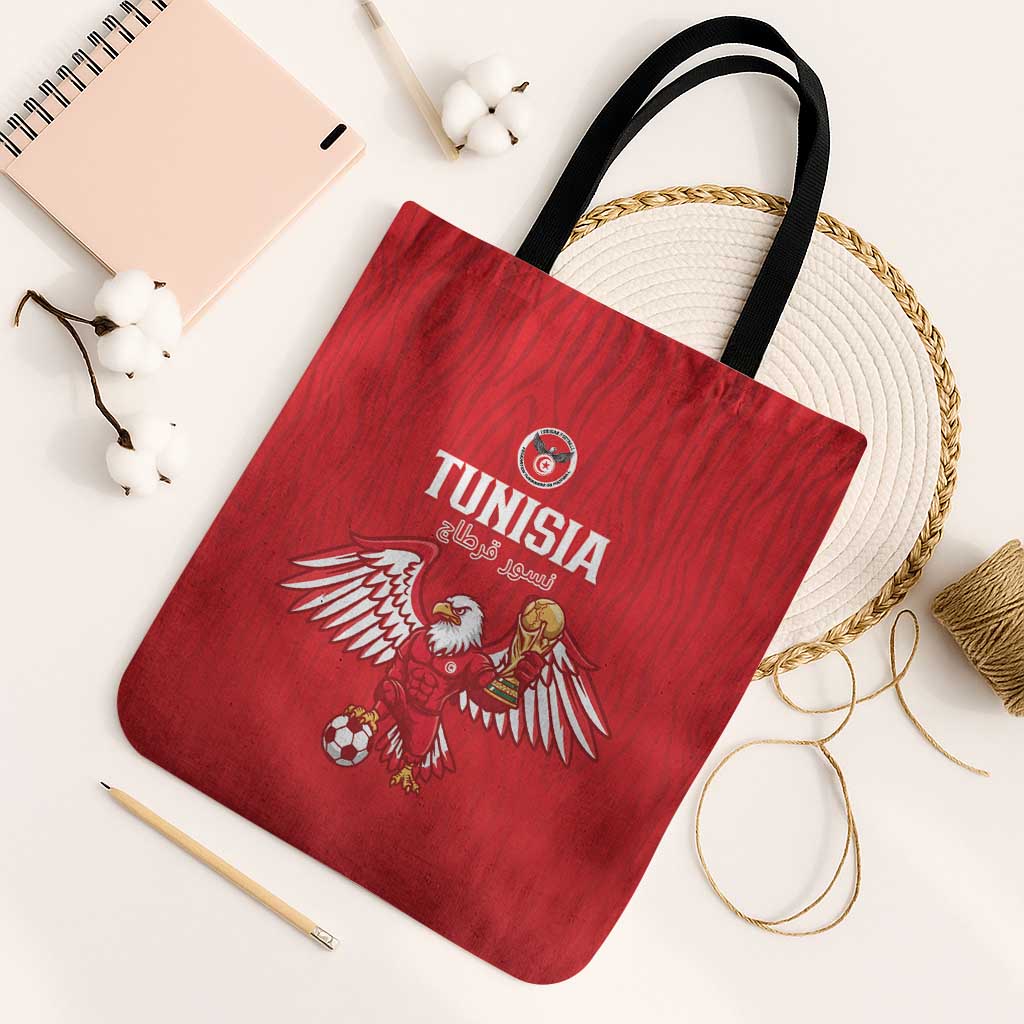 Tunisia Football Tote Bag Eagles of Carthage Rise - Wonder Print Shop