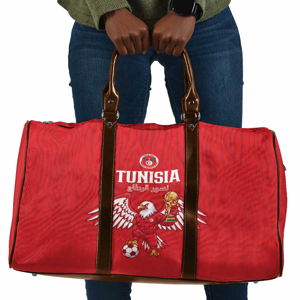 Tunisia Football Travel Bag Eagles of Carthage Rise - Wonder Print Shop