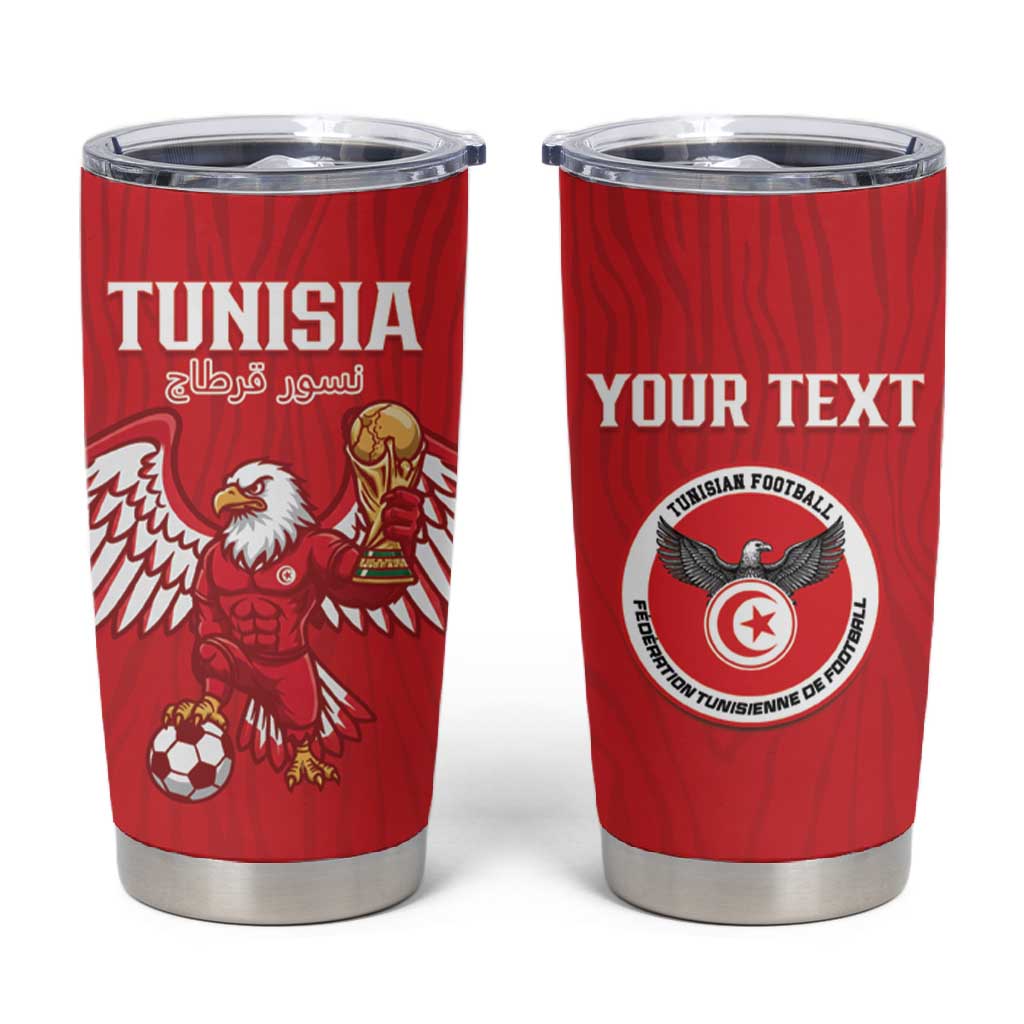 Custom Tunisia Football Tumbler Cup Eagles of Carthage Rise - Wonder Print Shop