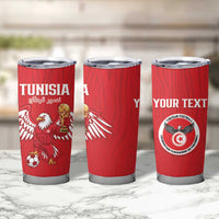 Custom Tunisia Football Tumbler Cup Eagles of Carthage Rise - Wonder Print Shop