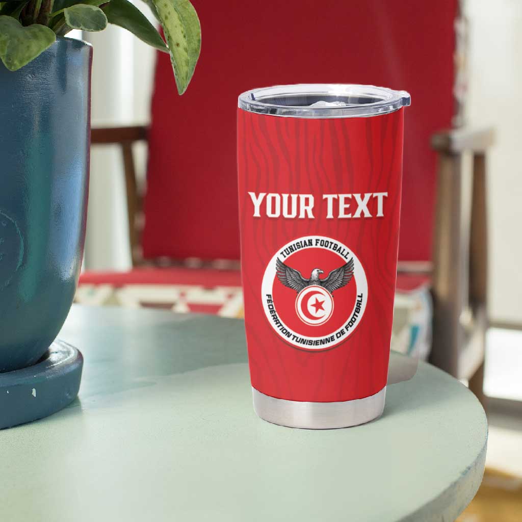 Custom Tunisia Football Tumbler Cup Eagles of Carthage Rise - Wonder Print Shop