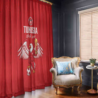 Tunisia Football Window Curtain Eagles of Carthage Rise - Wonder Print Shop