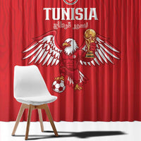 Tunisia Football Window Curtain Eagles of Carthage Rise - Wonder Print Shop