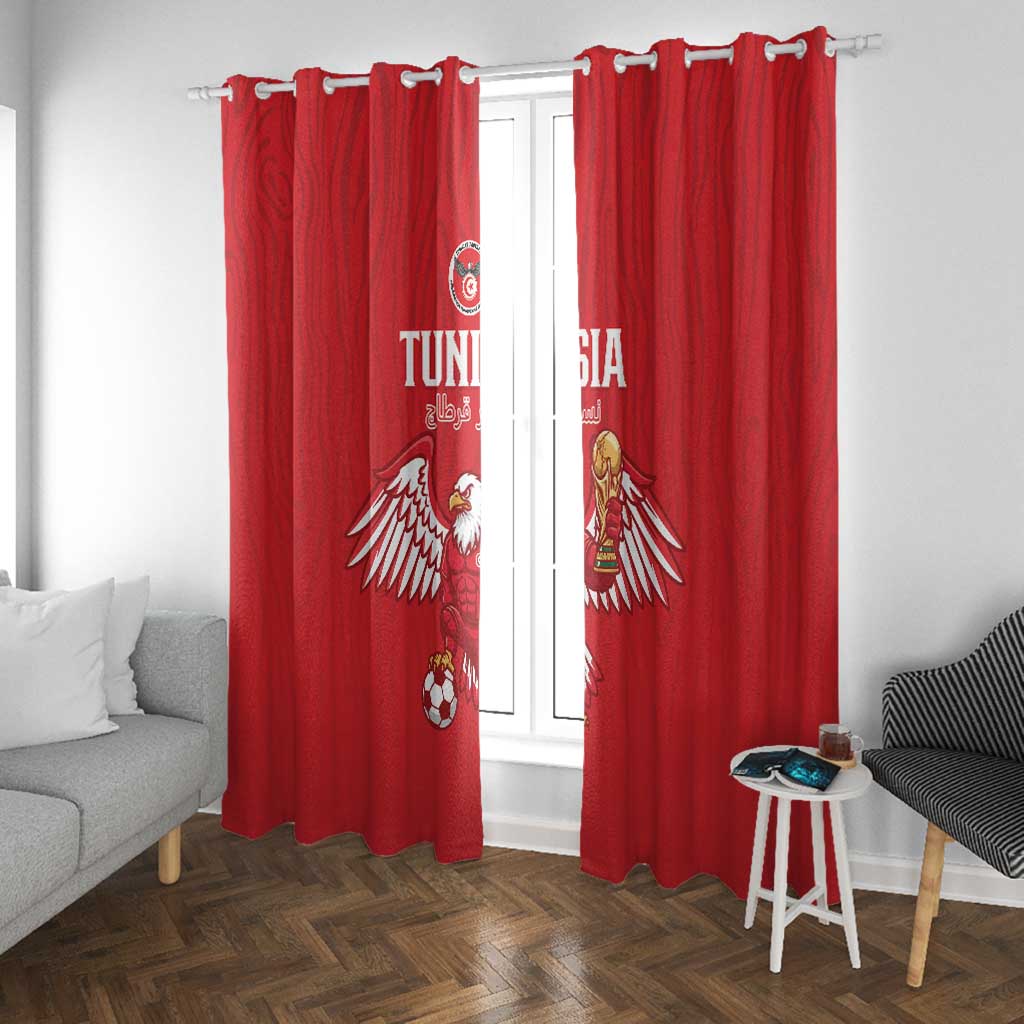 Tunisia Football Window Curtain Eagles of Carthage Rise - Wonder Print Shop
