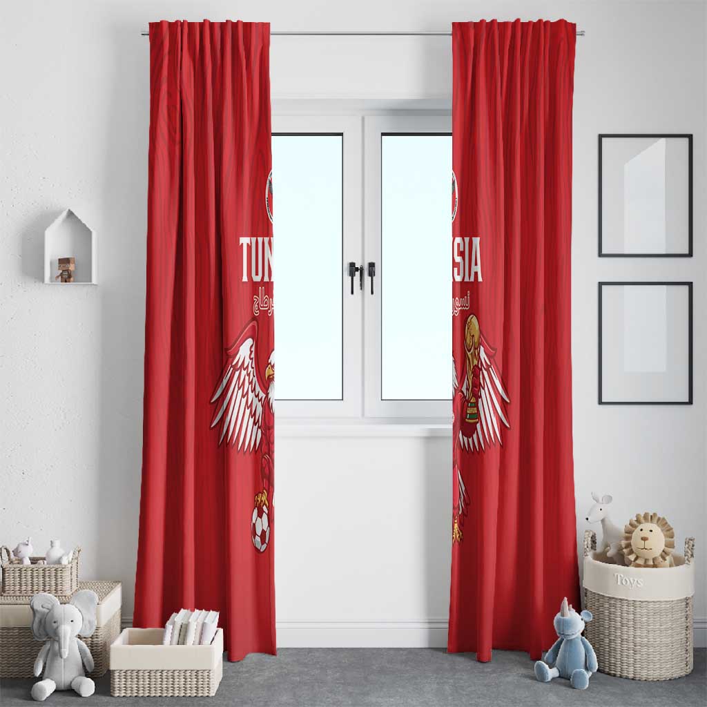 Tunisia Football Window Curtain Eagles of Carthage Rise - Wonder Print Shop