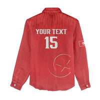 Custom Tunisia Football Women Casual Shirt Eagles of Carthage Rise - Wonder Print Shop