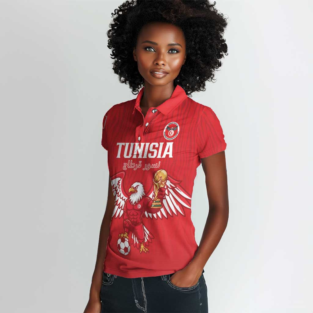 Custom Tunisia Football Women Polo Shirt Eagles of Carthage Rise LT15