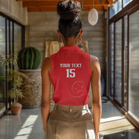 Custom Tunisia Football Women Sleeveless Polo Shirt Eagles of Carthage Rise - Wonder Print Shop