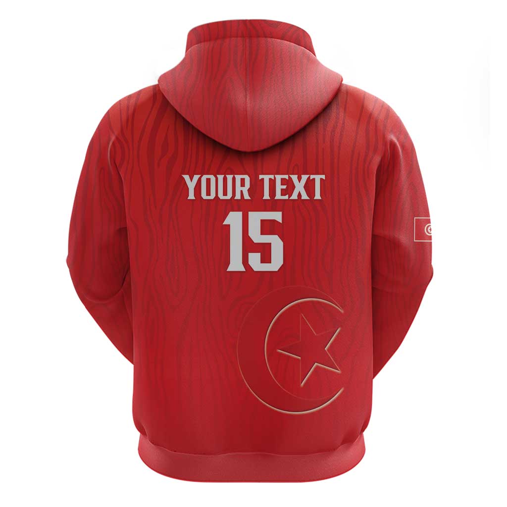 Custom Tunisia Football Zip Hoodie Eagles of Carthage Rise - Wonder Print Shop
