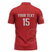 Custom Tunisia Football Zipper Polo Shirt Eagles of Carthage Rise - Wonder Print Shop