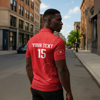 Custom Tunisia Football Zipper Polo Shirt Eagles of Carthage Rise - Wonder Print Shop