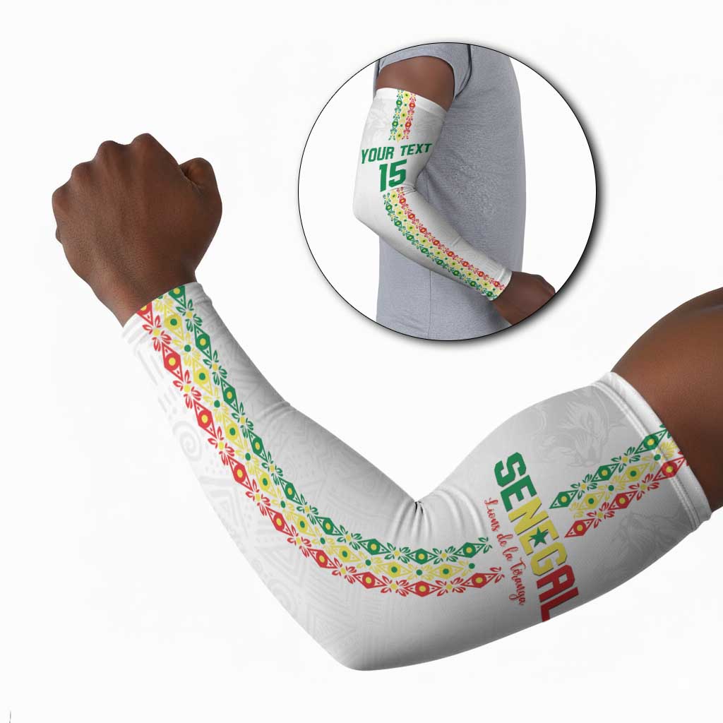 Custom Senegal Football Arm Sleeves Go Champions Lions de la Teranga - Wonder Print Shop