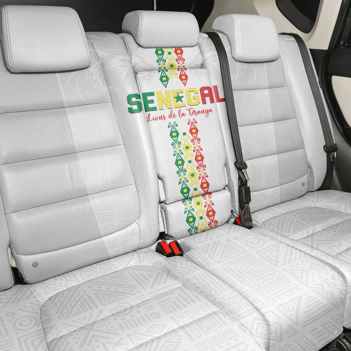 Senegal Football Back Car Seat Cover Go Champions Lions de la Teranga - Wonder Print Shop