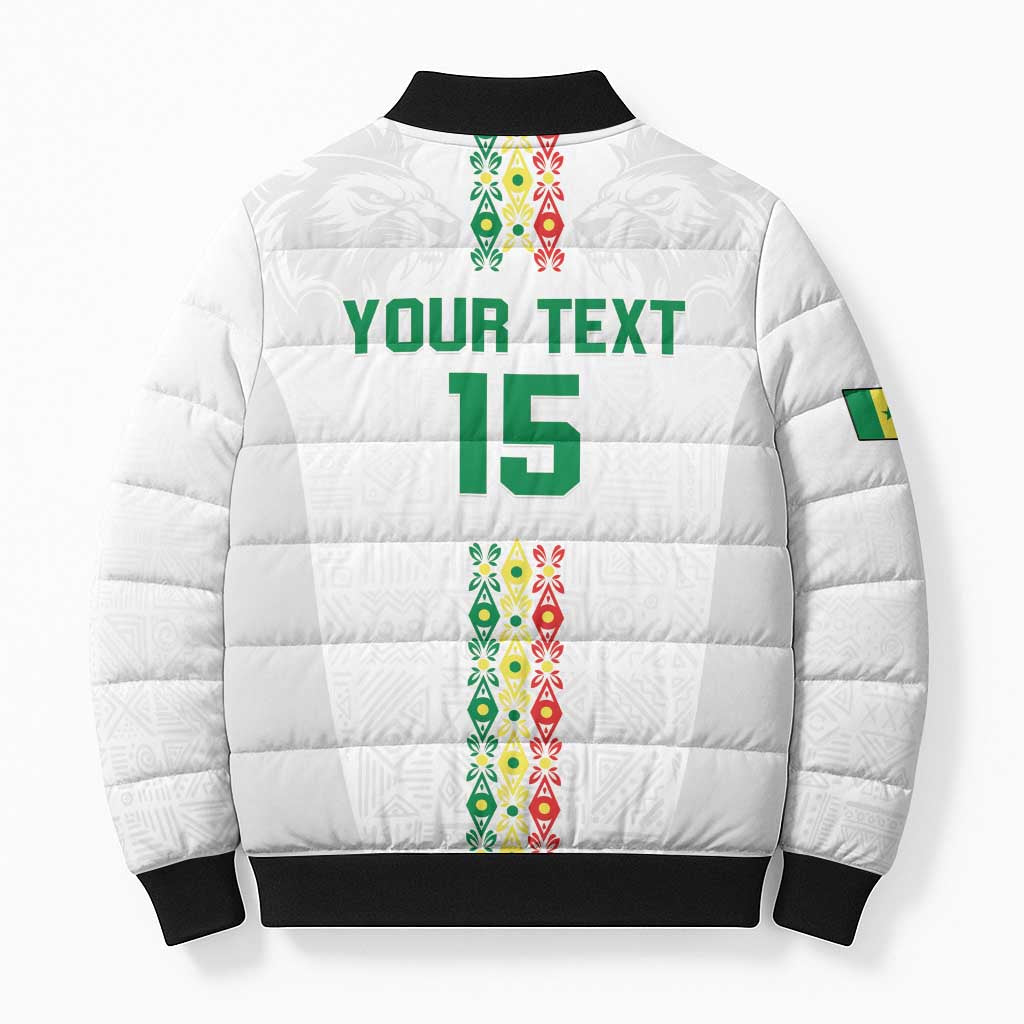 Custom Senegal Football Bomber Puffer Jacket Go Champions Lions de la Teranga - Wonder Print Shop