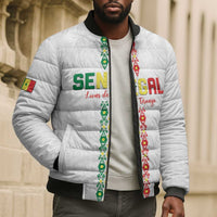 Custom Senegal Football Bomber Puffer Jacket Go Champions Lions de la Teranga - Wonder Print Shop