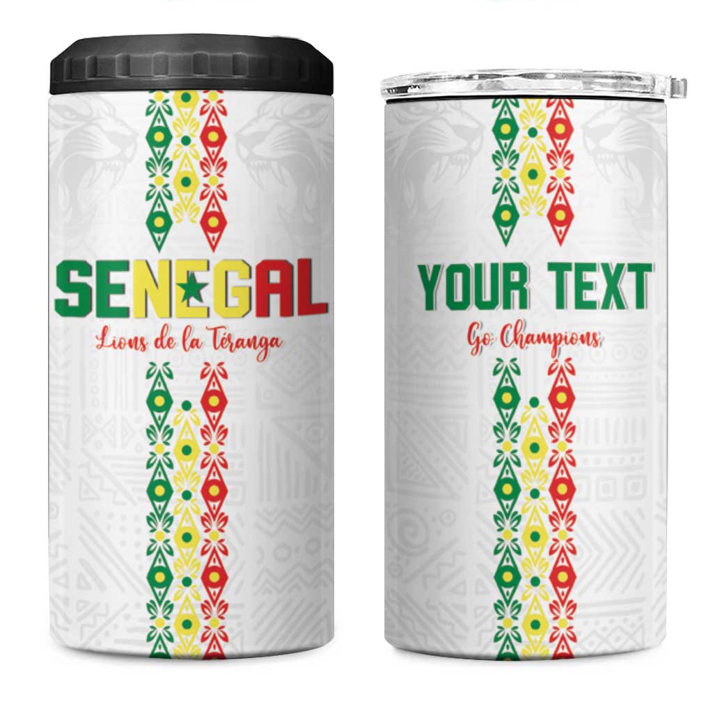 Custom Senegal Football 4 in 1 Can Cooler Tumbler Go Champions Lions de la Teranga - Wonder Print Shop