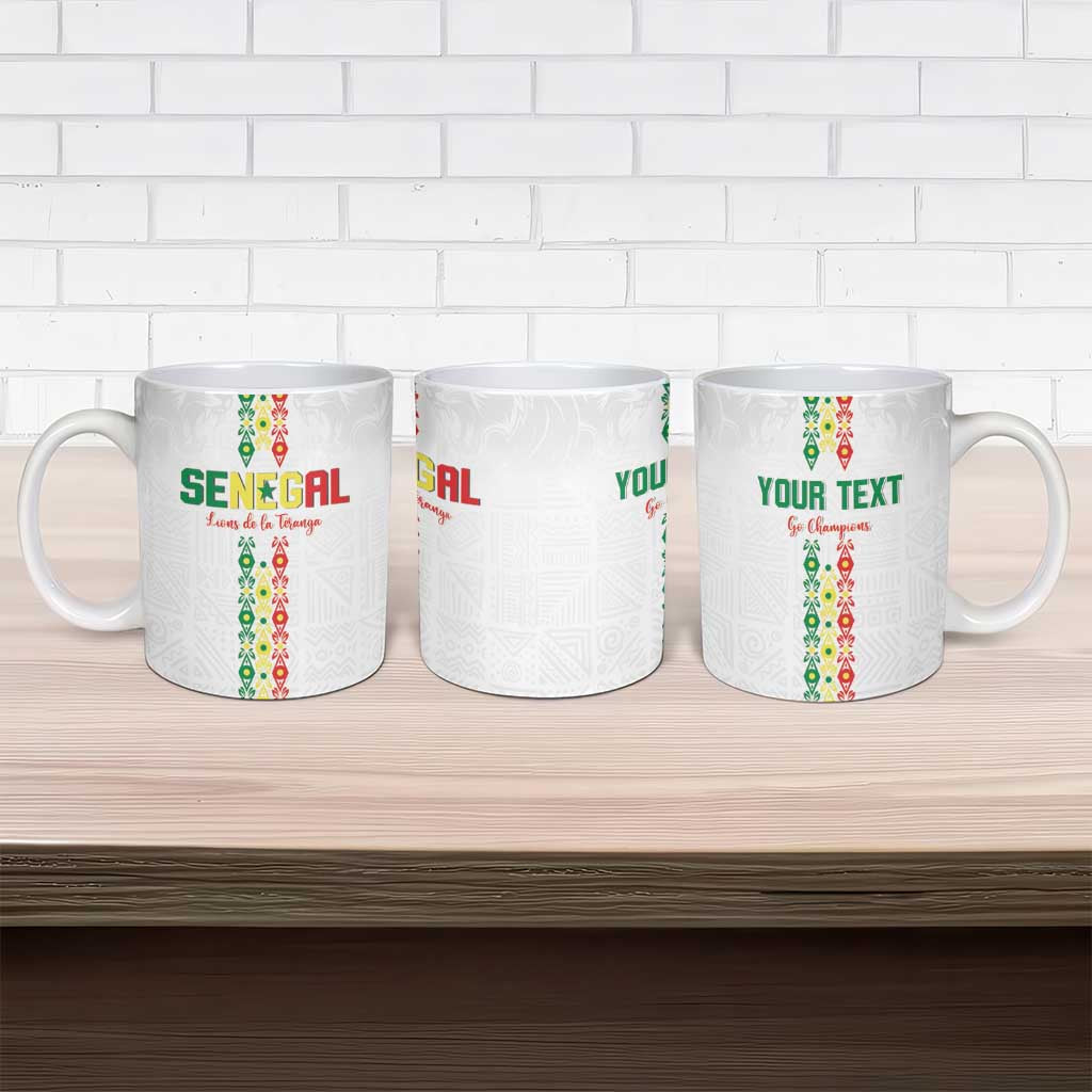 Custom Senegal Football Ceramic Mug Go Champions Lions de la Teranga - Wonder Print Shop
