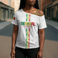 Custom Senegal Football Cross Shoulder Shirt Go Champions Lions de la Teranga - Wonder Print Shop