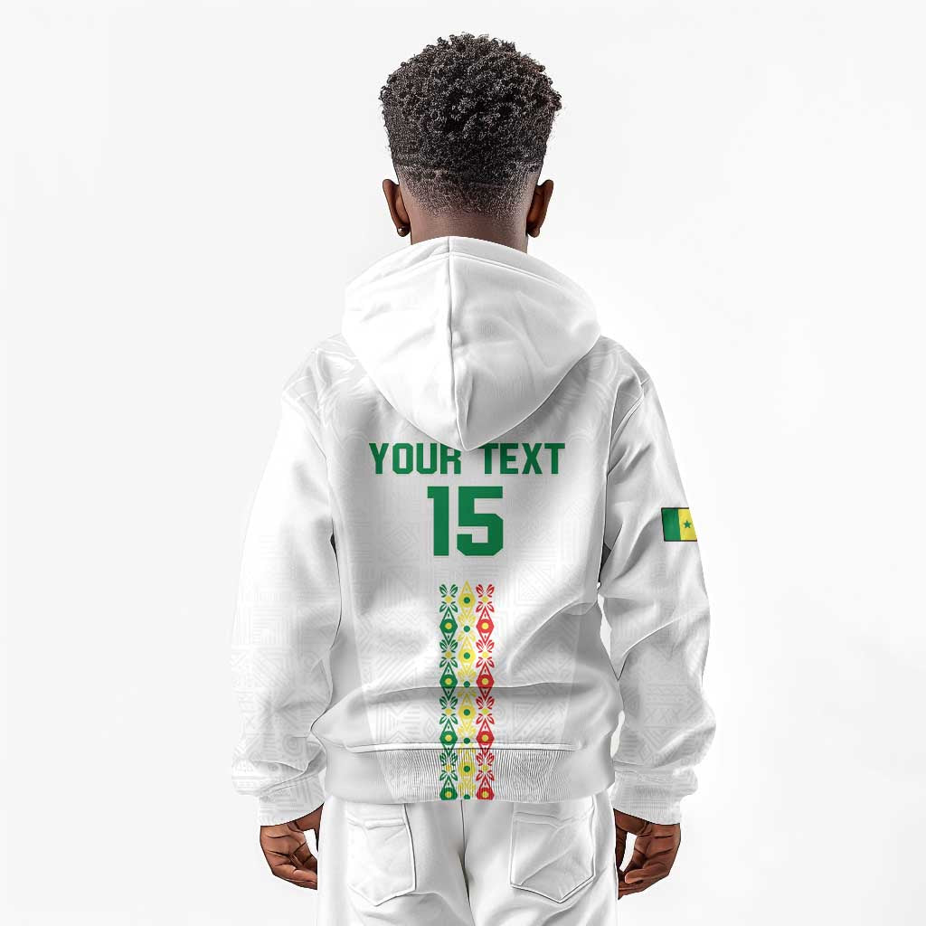 Custom Senegal Football Kid Hoodie Go Champions Lions de la Teranga - Wonder Print Shop