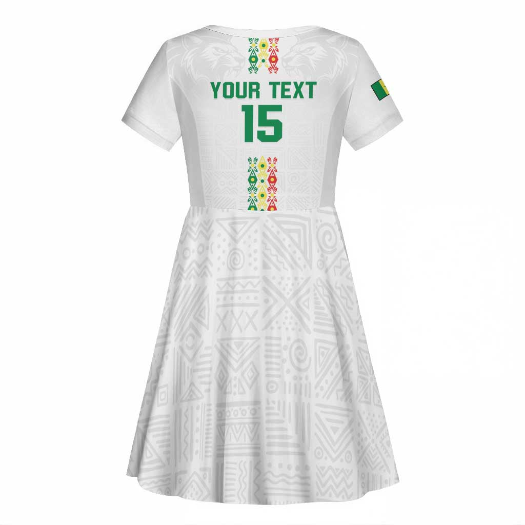 Custom Senegal Football Kid Short Sleeve Dress Go Champions Lions de la Teranga LT15