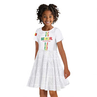 Custom Senegal Football Kid Short Sleeve Dress Go Champions Lions de la Teranga LT15