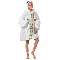 Custom Senegal Football Kid Wearable Blanket Hoodie Go Champions Lions de la Teranga - Wonder Print Shop