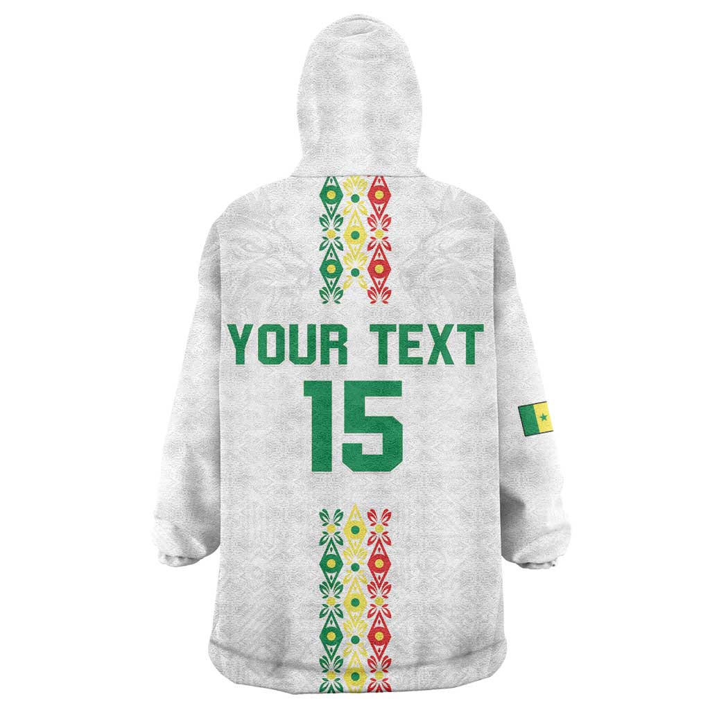 Custom Senegal Football Kid Wearable Blanket Hoodie Go Champions Lions de la Teranga - Wonder Print Shop