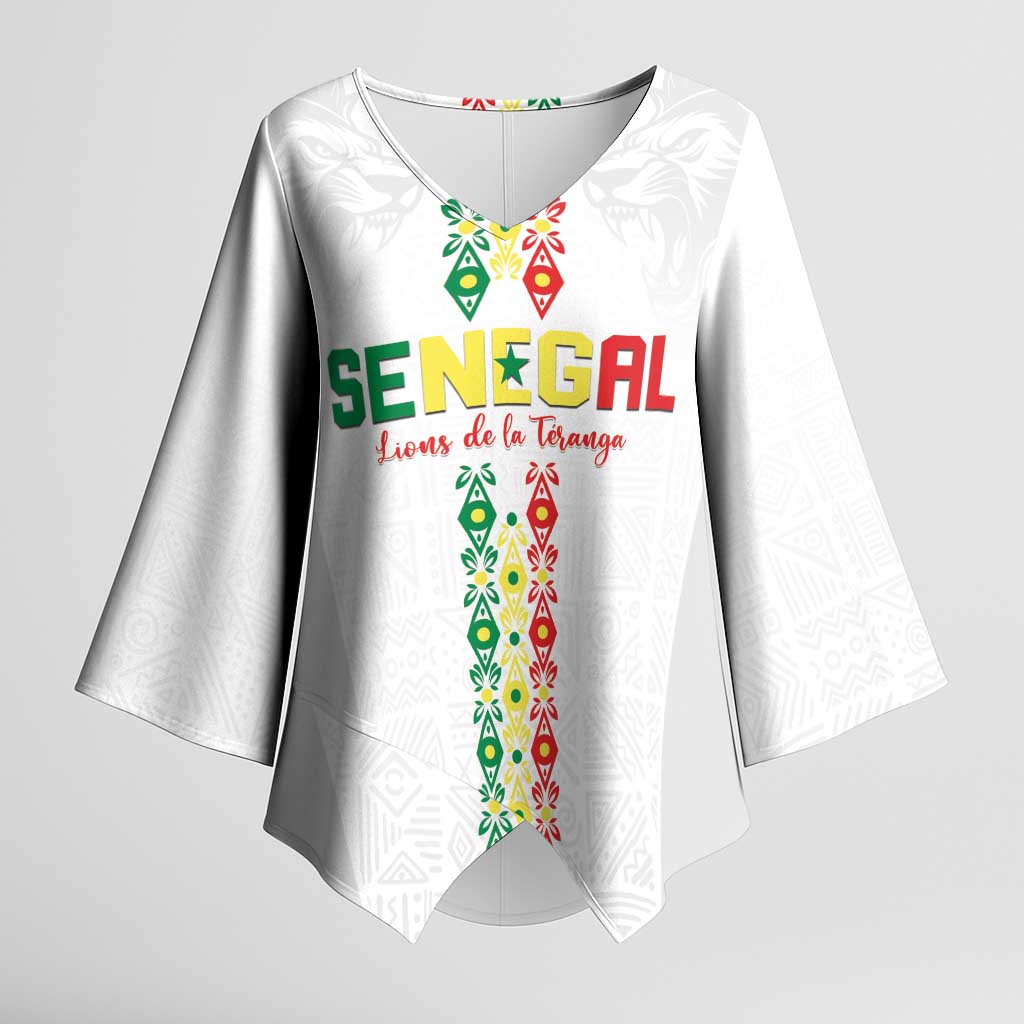 Custom Senegal Football Kimono Sleeve Blouse Go Champions Lions de la Teranga - Wonder Print Shop