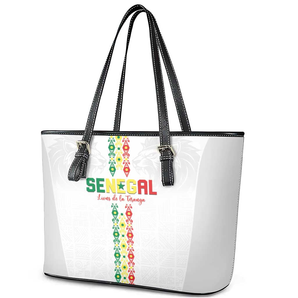 Senegal Football Leather Tote Bag Go Champions Lions de la Teranga - Wonder Print Shop