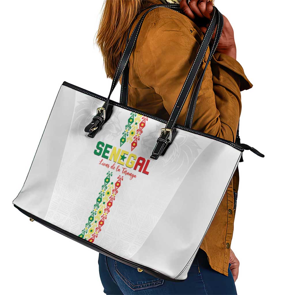 Senegal Football Leather Tote Bag Go Champions Lions de la Teranga - Wonder Print Shop