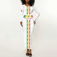 Custom Senegal Football Long Sleeve Bodycon Dress Go Champions Lions de la Teranga - Wonder Print Shop