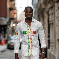 Custom Senegal Football Long Sleeve Button Shirt Go Champions Lions de la Teranga - Wonder Print Shop
