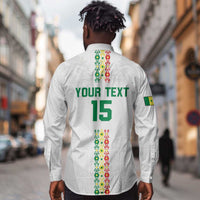 Custom Senegal Football Long Sleeve Button Shirt Go Champions Lions de la Teranga - Wonder Print Shop