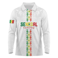 Custom Senegal Football Long Sleeve Polo Shirt Go Champions Lions de la Teranga - Wonder Print Shop