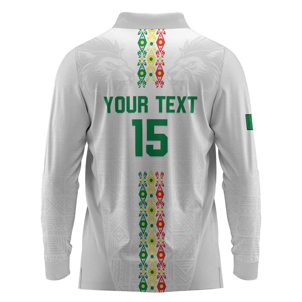 Custom Senegal Football Long Sleeve Polo Shirt Go Champions Lions de la Teranga - Wonder Print Shop
