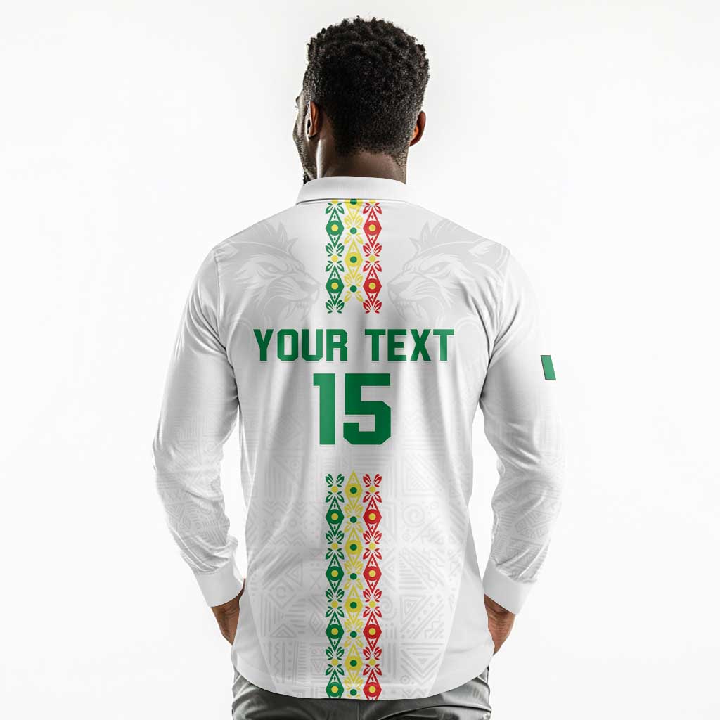 Custom Senegal Football Long Sleeve Polo Shirt Go Champions Lions de la Teranga - Wonder Print Shop