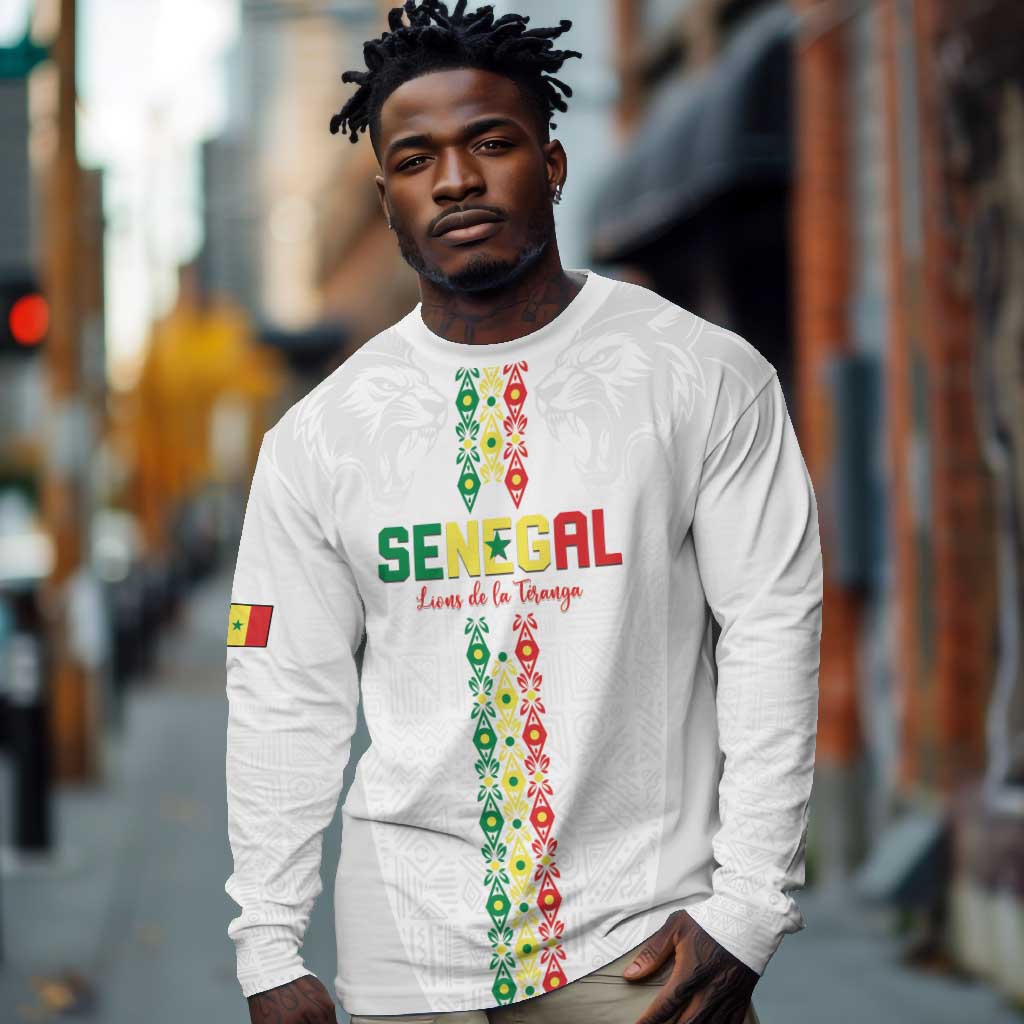 Custom Senegal Football Long Sleeve Shirt Go Champions Lions de la Teranga - Wonder Print Shop