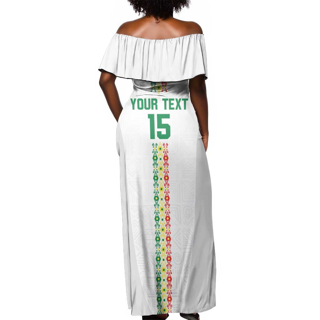 Custom Senegal Football Off Shoulder Maxi Dress Go Champions Lions de la Teranga - Wonder Print Shop