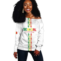Custom Senegal Football Off Shoulder Sweater Go Champions Lions de la Teranga - Wonder Print Shop