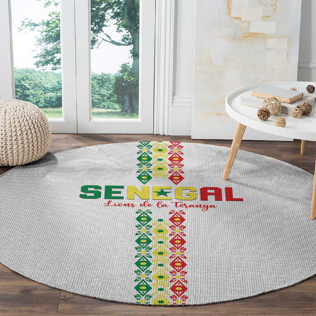 Senegal Football Round Carpet Go Champions Lions de la Teranga - Wonder Print Shop