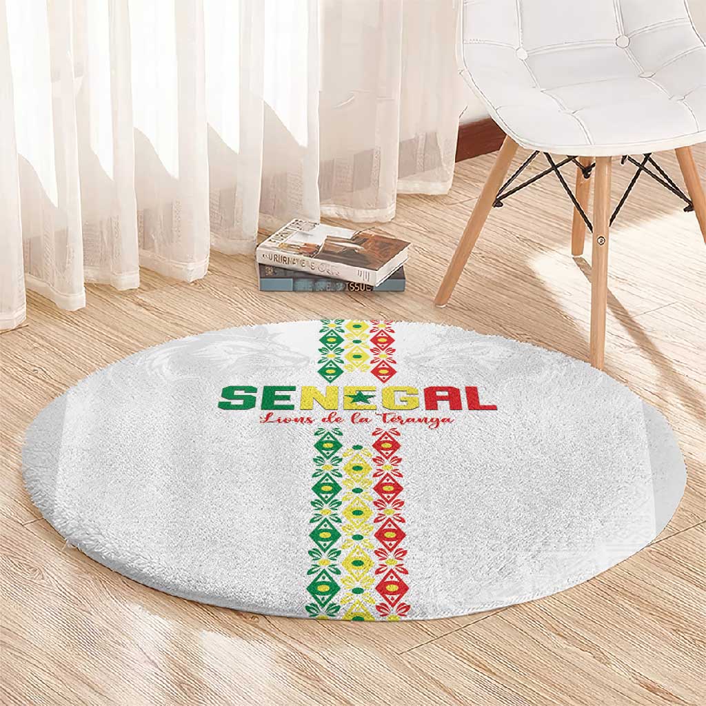 Senegal Football Round Carpet Go Champions Lions de la Teranga - Wonder Print Shop