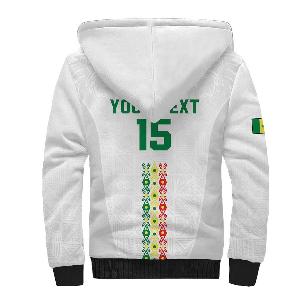 Custom Senegal Football Sherpa Hoodie Go Champions Lions de la Teranga - Wonder Print Shop