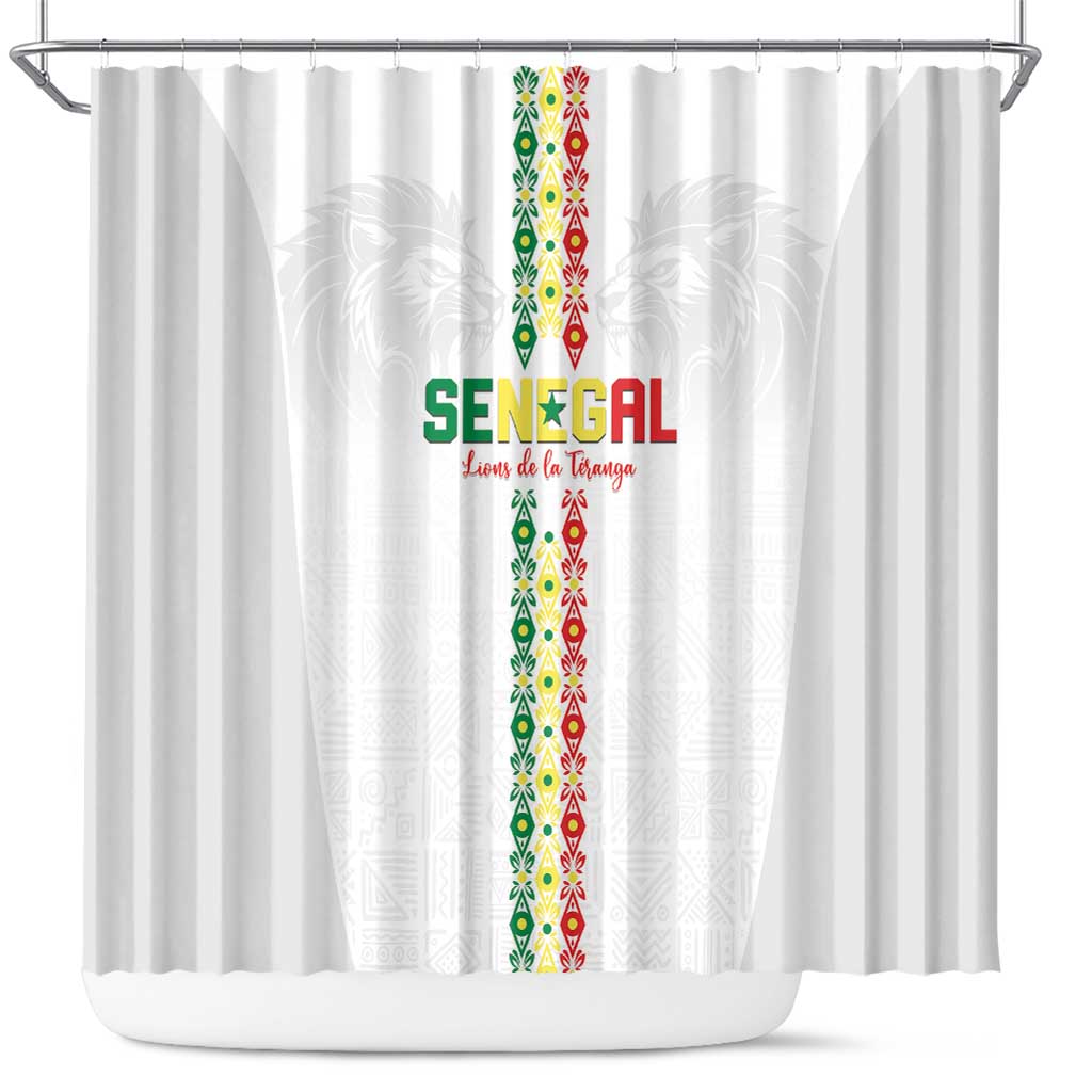 Senegal Football Shower Curtain Go Champions Lions de la Teranga - Wonder Print Shop