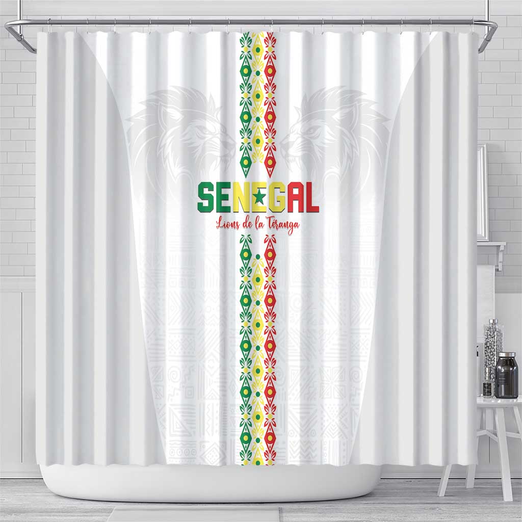 Senegal Football Shower Curtain Go Champions Lions de la Teranga - Wonder Print Shop
