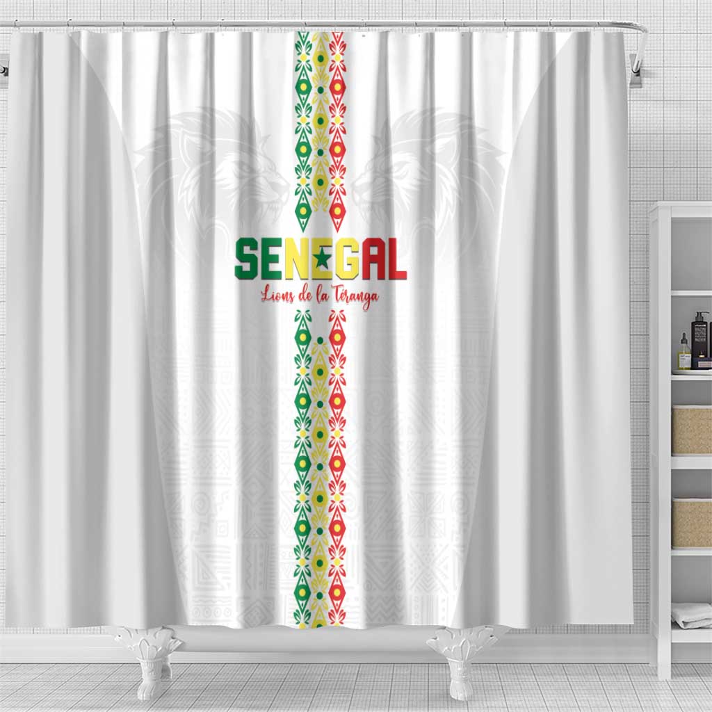 Senegal Football Shower Curtain Go Champions Lions de la Teranga - Wonder Print Shop