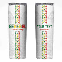Custom Senegal Football Skinny Tumbler Go Champions Lions de la Teranga - Wonder Print Shop