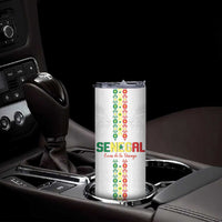 Custom Senegal Football Skinny Tumbler Go Champions Lions de la Teranga - Wonder Print Shop