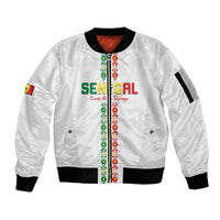 Custom Senegal Football Sleeve Zip Bomber Jacket Go Champions Lions de la Teranga - Wonder Print Shop
