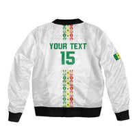 Custom Senegal Football Sleeve Zip Bomber Jacket Go Champions Lions de la Teranga - Wonder Print Shop