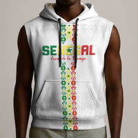 Custom Senegal Football Sleeveless Hoodie Go Champions Lions de la Teranga - Wonder Print Shop